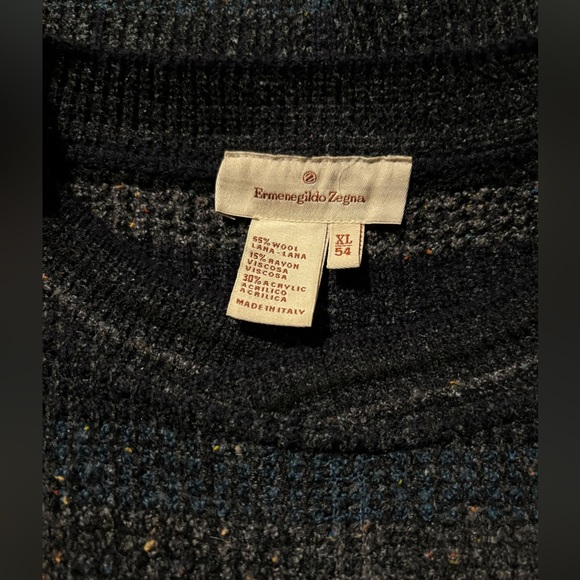 Ermenegildo Zegna Crewneck navy sweater - Picture 4 of 4